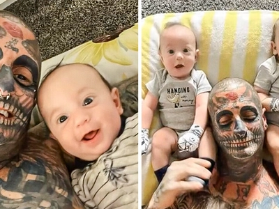 Father Was Called “Monster” Because of His Heavy Tattoo And ...