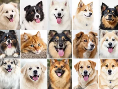 A photo with 10 most beautiful dog breeds in one picture