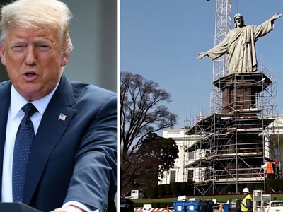 Fact Check: Did Donald Trump really erect a 200ft statue of Jesus Christ on White House lawn?